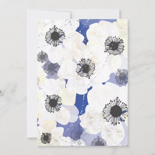 Peacock & Anemone Flowers Bat Mitzvah Uitnodiging (Achterkant)