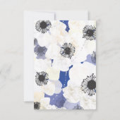 Peacock & Anemone Flowers Wedding Party Kaart (Achterkant)