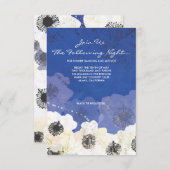 Peacock & Anemone Flowers Wedding Party Kaart (Voorkant / Achterkant)