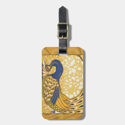 Peacock Antiek  kleurrijk Bagagelabel (Voorkant verticaal)