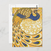 Peacock Antiek  kleurrijk Briefkaart (Voorkant / Achterkant)