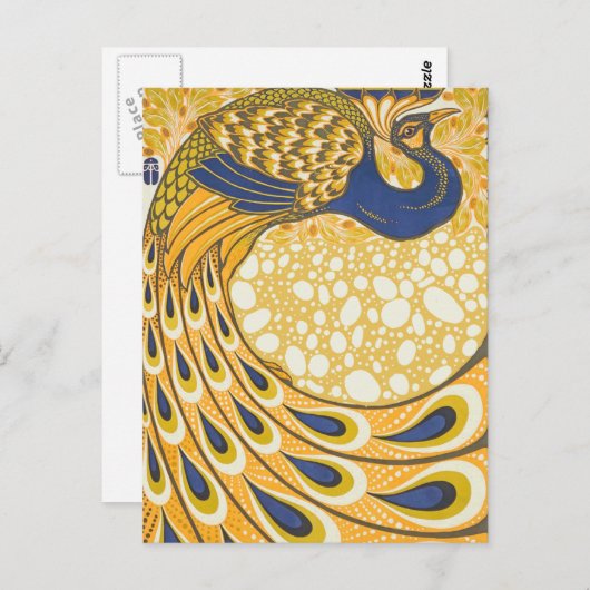 Peacock Antiek kleurrijk Briefkaart (Voorkant / Achterkant)