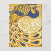 Peacock Antiek kleurrijk Briefkaart (Voorkant)