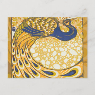 Peacock Antiek  kleurrijk Briefkaart