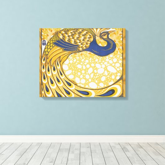 Peacock Antiek kleurrijk Canvas Afdruk (Insitu (Houten vloer))