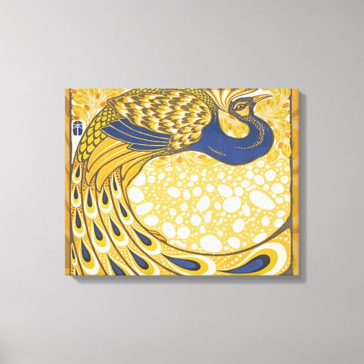 Peacock Antiek kleurrijk Canvas Afdruk (Voorkant)