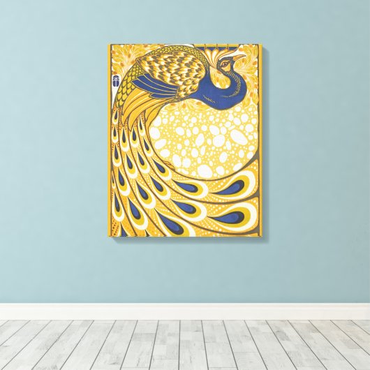 Peacock Antiek  kleurrijk Canvas Afdruk (Insitu (Houten vloer))