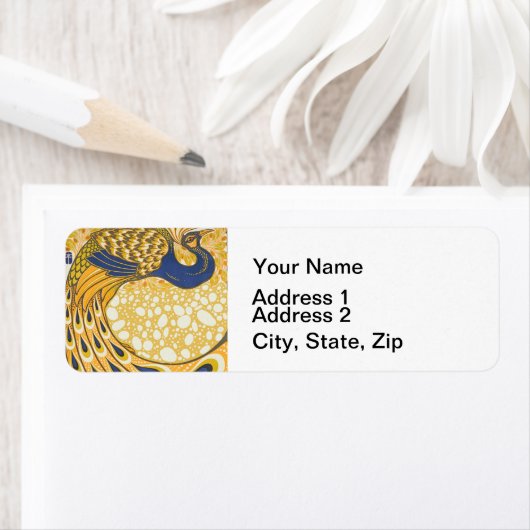 Peacock Antiek  kleurrijk Etiket (Insitu)