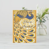 Peacock Antiek kleurrijk Kaart (Staand voorkant)