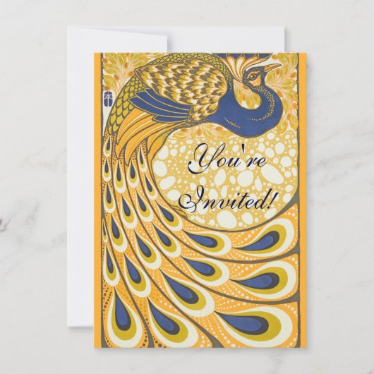 Peacock Antiek kleurrijk Kaart (Voorkant)