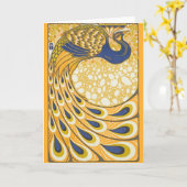 Peacock Antiek  kleurrijk Kaart (Gele Bloem)
