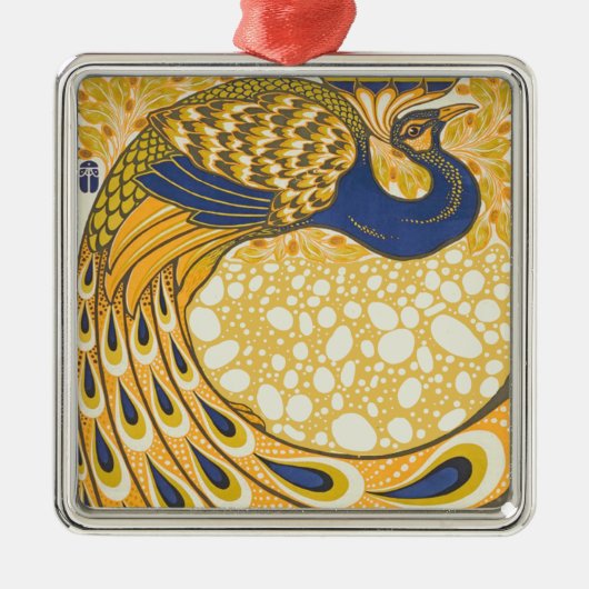 Peacock Antiek kleurrijk Metalen Ornament (Voorkant)