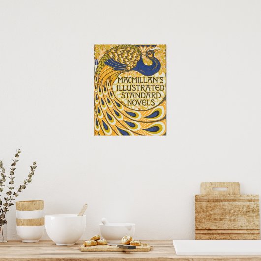 Peacock Antiek  kleurrijk Poster (Keuken)