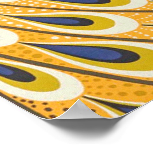 Peacock Antiek  kleurrijk Poster (Hoek)