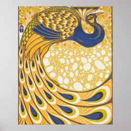 Peacock Antiek  kleurrijk Poster