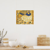 Peacock Antiek  kleurrijk Poster (Keuken)