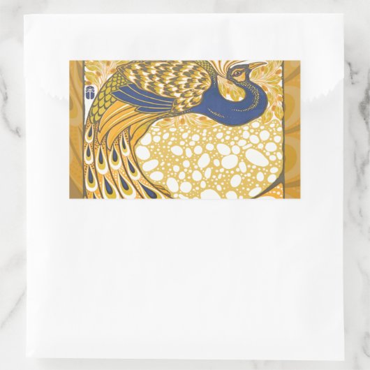 Peacock Antiek kleurrijk Rechthoekige Sticker (Tas)