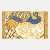 Peacock Antiek kleurrijk Rechthoekige Sticker (Voorkant)