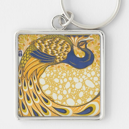 Peacock Antiek  kleurrijk Sleutelhanger (Voorkant)