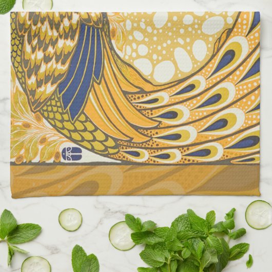 Peacock Antiek  kleurrijk Theedoek (Gevouwen)