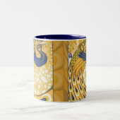 Peacock Antiek  kleurrijk Tweekleurige Koffiemok (Center)