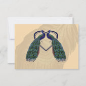  Peacock-antwoordkaarten met menuopties RSVP Kaartje (Achterkant)