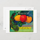 Peacock Apple Crate LabelWatsonville, CA Briefkaart (Voorkant / Achterkant)