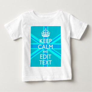 Peacock Aqua Keep Calm and Jouw tekst Union Jack