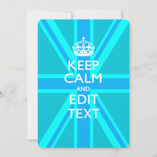 Peacock Aqua Keep Calm and Jouw tekst Union Jack