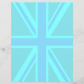 Peacock Aqua Keep Calm and Jouw tekst Union Jack Flyer (Achterkant)