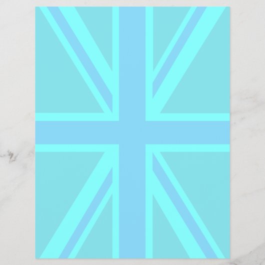 Peacock Aqua Keep Calm and Jouw tekst Union Jack Flyer (Achterkant)