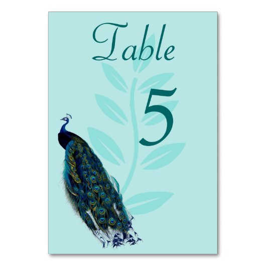Peacock Aqua Table Kaart (Voorkant)