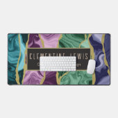 Peacock aquarel agaat aanpasbaar bureaumat (Keyboard & Muis)