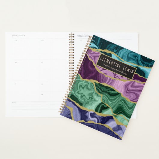 Peacock aquarel agaat v2 aanpasbaar planner (Display)