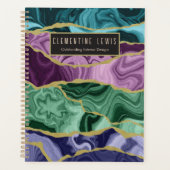 Peacock aquarel agaat v2 aanpasbaar planner (Voorkant)