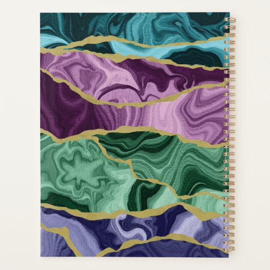 Peacock aquarel agaat v2 aanpasbaar planner (Achterkant)