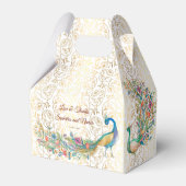 Peacock Arabisch patroon Indiaas huwelijksgunstcad Bedankdoosjes (Voorkant Zijde)