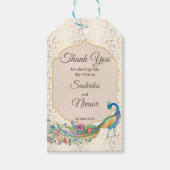 Peacock Arabisch patroon Indiaas huwelijksgunstcad Cadeaulabel (Voorkant)