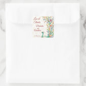 Peacock Arabisch patroon Indiaas huwelijksgunstcad Vierkante Sticker (Tas)