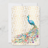 Peacock Arabisch patroon Indische bruiloft voor br Kaart (Achterkant)
