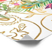 Peacock Arabisch patroon Indische bruiloft welkom Poster (Hoek)