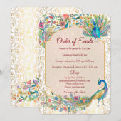 Peacock Arabisch patroon Indische trouwgegevens Kaart (Voorkant / Achterkant)