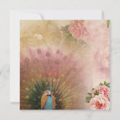 Peacock Arch Blush Pink Peony Flower Baby shower Kaart (Achterkant)
