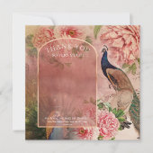 Peacock Arch Blush Pink Peony Flower Bedankt (Voorkant)