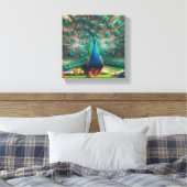 Peacock art canvas (Insitu (Slaapkamer))
