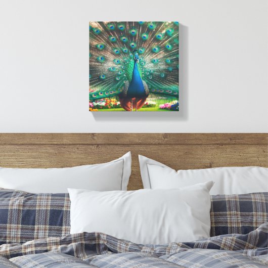 Peacock art canvas (Insitu (Slaapkamer))