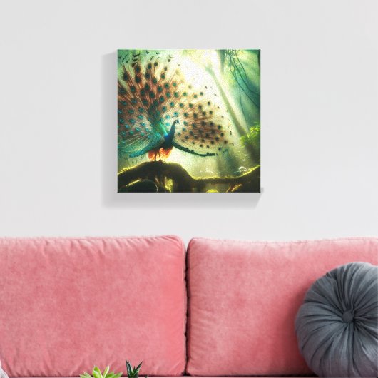 Peacock art canvas afdruk (Insitu (Woonkamer))