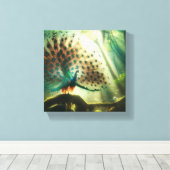 Peacock art canvas afdruk (Insitu (Houten vloer))