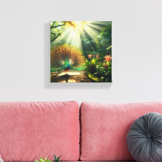 Peacock art canvas afdruk (Insitu (Woonkamer))