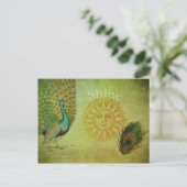 Peacock Art Collage Briefkaart (Staand voorkant)